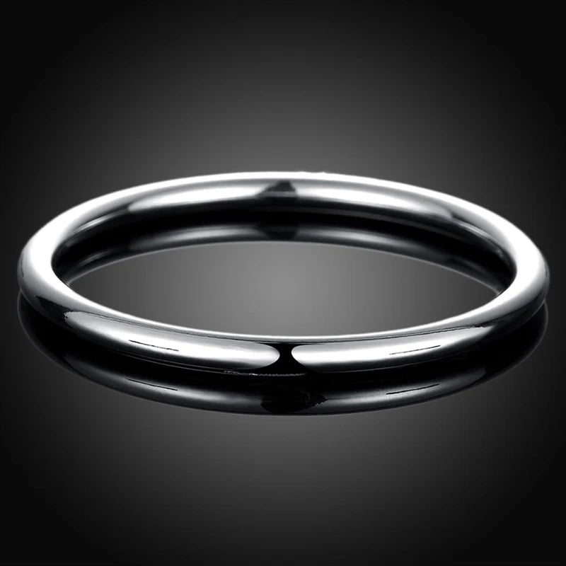 Aravant Schlichter runder Armreif aus 925er Silber für Herren und Damen, Modeschmuck