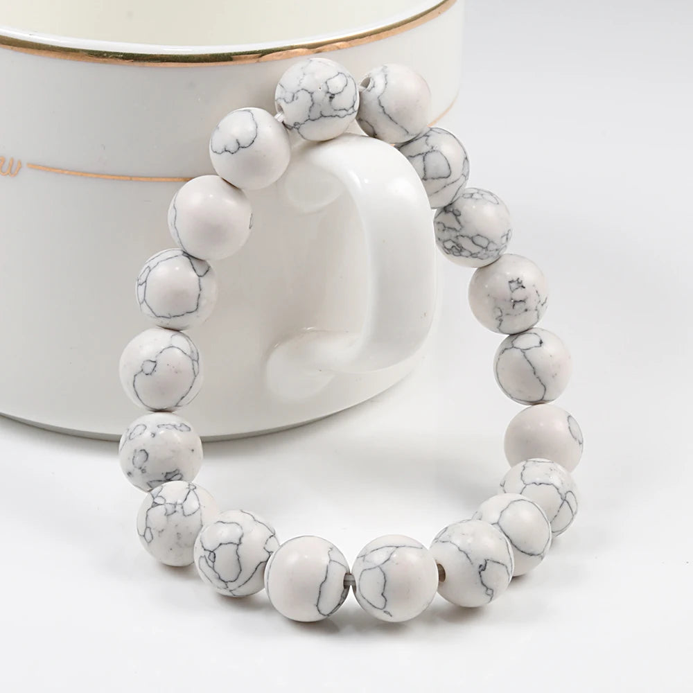 6mm 8mm 10mm Perlen Armband Naturstein Paar Charm Strang Armband Meditation Armreifen Für Frauen Männer beste Freundin Schmuck