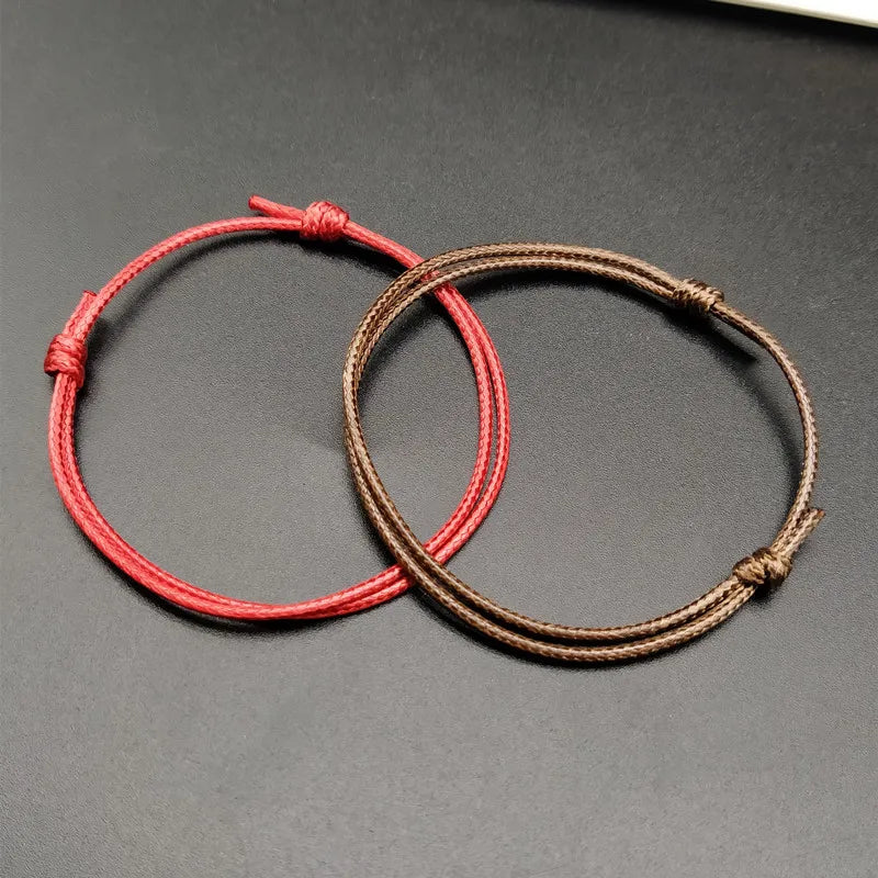 2020 mode Seil Glück Armband Für Männer Frauen Einfache Rot Schwarz Farbe Einstellbare Hand Schmuck Geschenk Für Freund Großhandel Schmuck