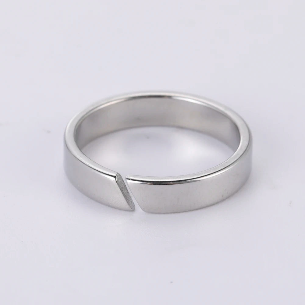 COOLTIME Kpop Minimalistischen Paar Ringe Edelstahl Silber Farbe Offenen Ring Frauen Männer Mode Schmuck Hochzeit Geschenk Großhandel