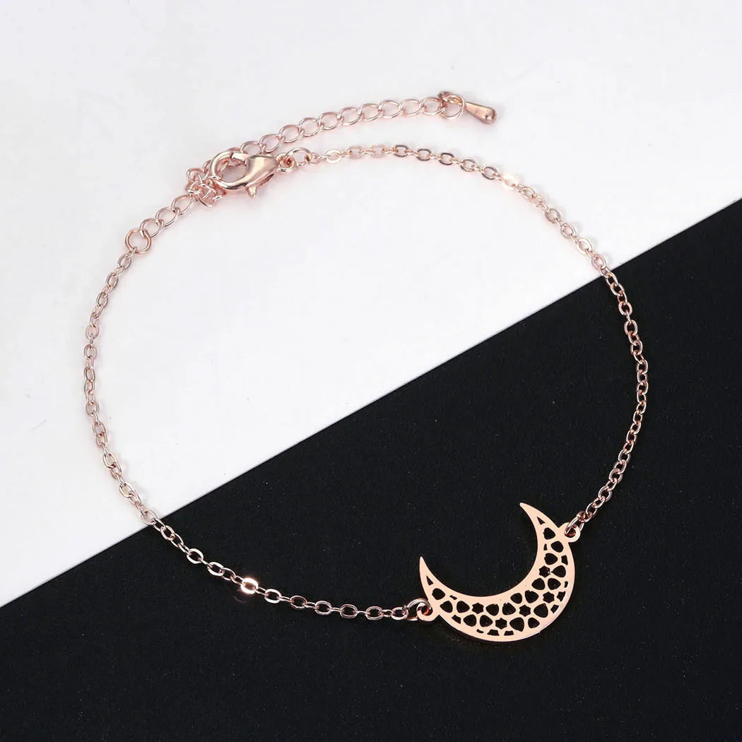 Cxwind Edelstahl Crescent Moon Armband Verstellbare Ketten Armbänder Islam Schmuck Für Frauen Männer Horn Charme Pulseras Mujer