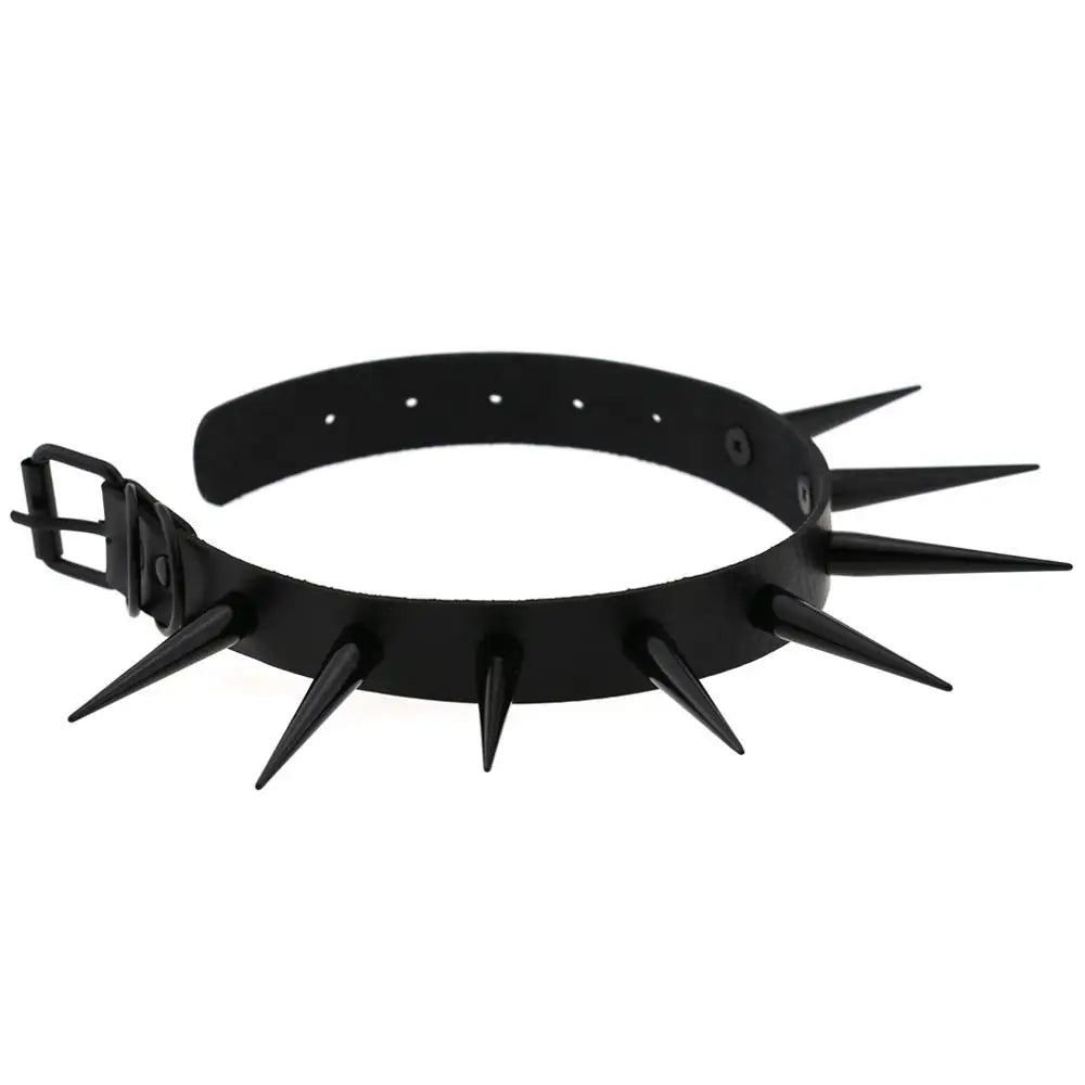 Große lange Spikes Halsband Kühle Punk Halskette für Frauen Männer Metall Halsband Rave Festival Goth Kostüme Schmuck