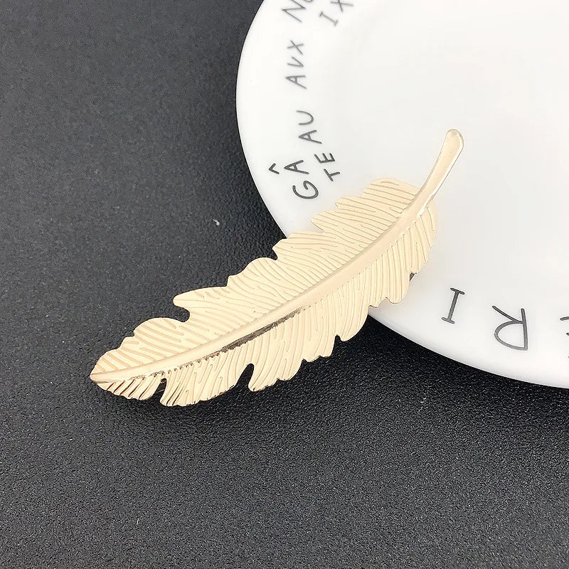 Neue Legierung Vintage Haar Clip Feder Blatt Form Haarspange Metall Haarnadeln Für Frauen Dame Headwear Haar Zubehör