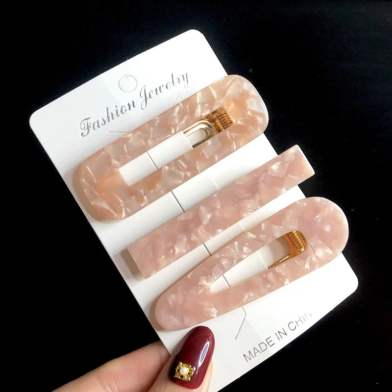 Neue 3 stücke Set Mode Acryl Haar Clip Für Frauen Koreanische Trendy Geometrische Haar Berrettes Mädchen Haar Zubehör Hairgrip Großhandel