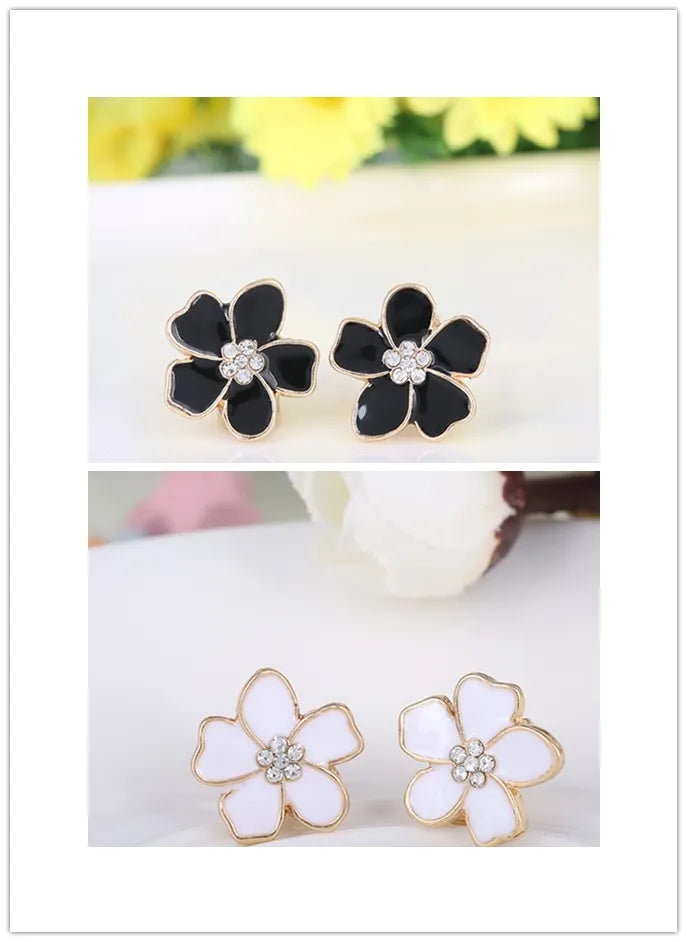 JIOFREE Korea Stil Blume Form Emaille Clip auf Ohrringe Ohne Piercing für Mädchen Party Nette Reizende Keine Loch Ohr Clip schmuck