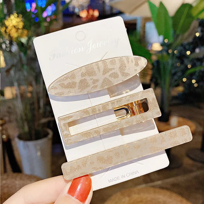 Neue 3 stücke Set Mode Acryl Haar Clip Für Frauen Koreanische Trendy Geometrische Haar Berrettes Mädchen Haar Zubehör Hairgrip Großhandel