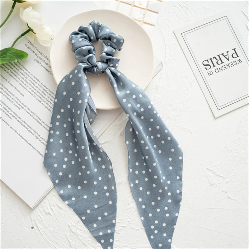 Neue Mode Druck Bogen Scrunchies Haar Band Für Frauen Elastische Haarband Mädchen Schachtelhalm Haar Krawatten Haar Zubehör