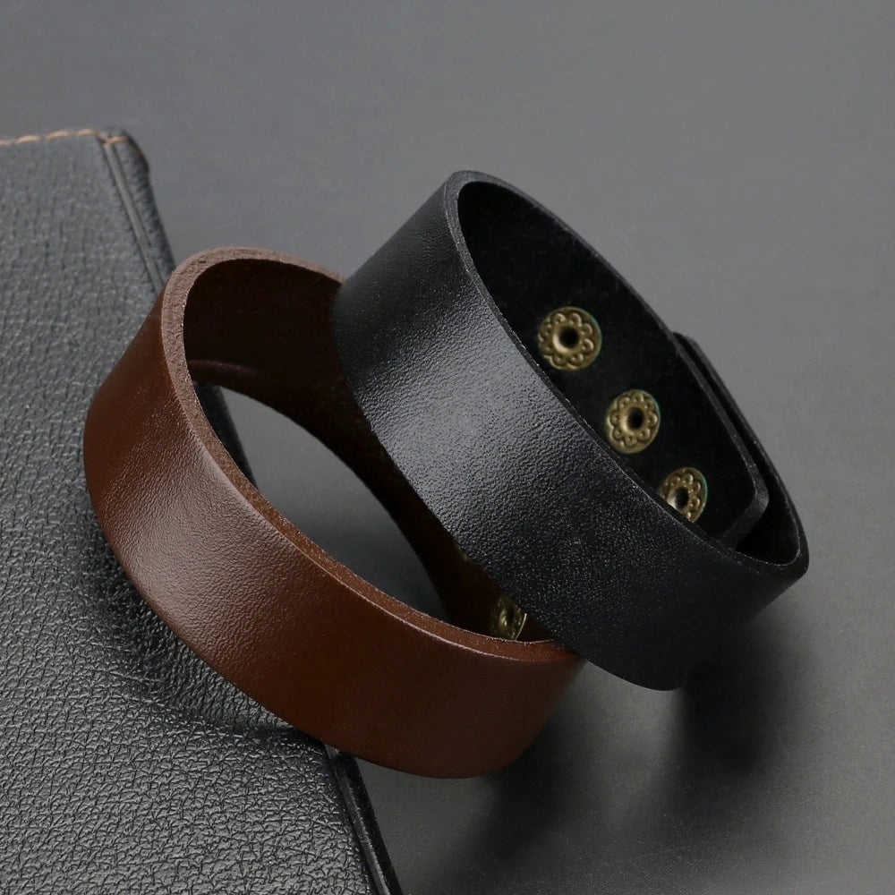 Trend Schmuck Vintage Glatte Glänzende Leder Armband Personalisierte Schmuck Armbänder Armreifen Manschette Armband Pulseras Hombre