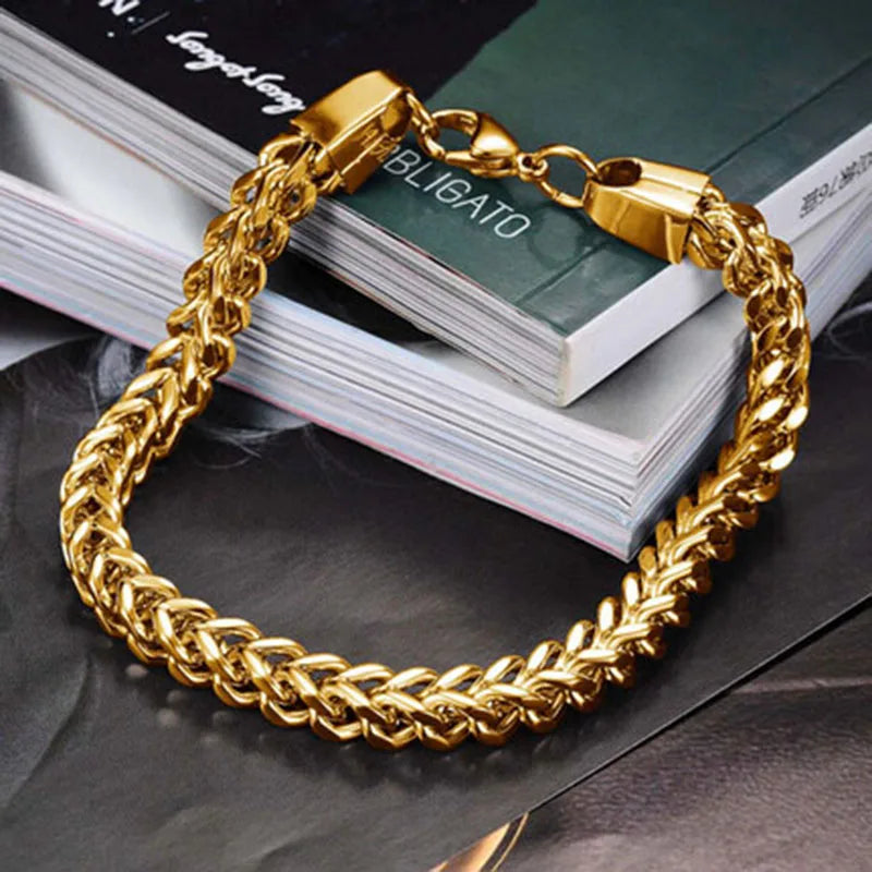Silber/Gold/Schwarz Edelstahl Handgelenk Kette Armbänder Armreifen Für Männer Männlich Punk Link Schmuck Zubehör Großhandel