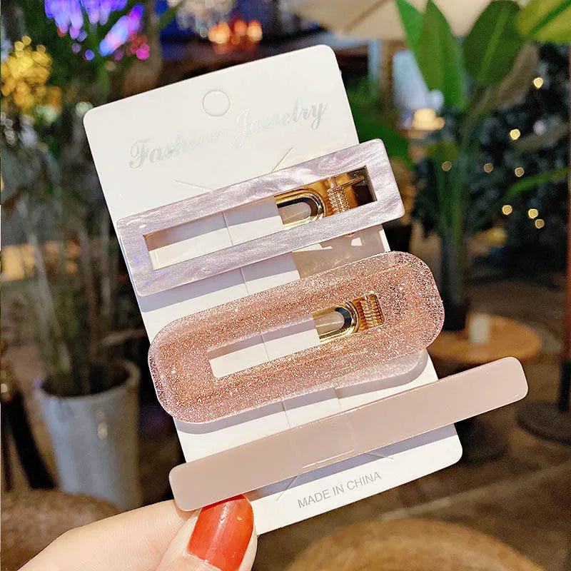 Neue 3 stücke Set Mode Acryl Haar Clip Für Frauen Koreanische Trendy Geometrische Haar Berrettes Mädchen Haar Zubehör Hairgrip Großhandel