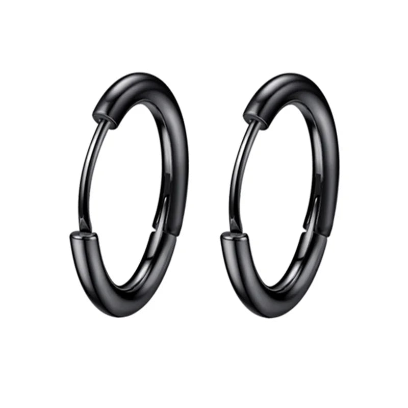 1 Paar Damen/Herren-Ohrringe aus Edelstahl mit kleinen Creolen, Piercing, Ohrknorpel, Tragus, einfacher dünner Kreis, antiallergische Ohrschnalle