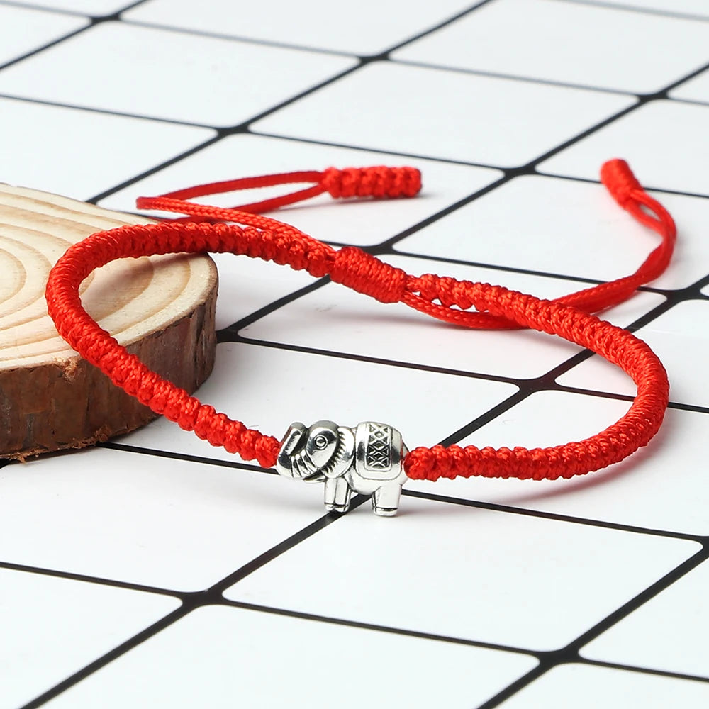 Retro-Elefant-Armbänder, glückliches geflochtenes Kettenarmband für Damen und Herren, viel Glück, Freundschaft, Wunsch-Geschenk, Schmuck, handgefertigt, verstellbar