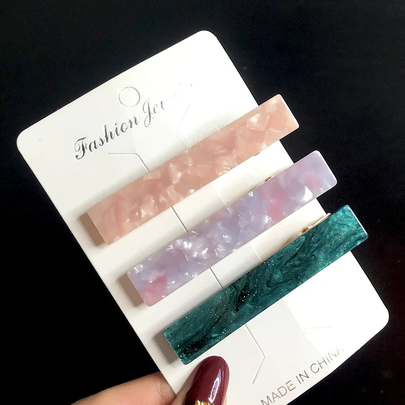Neue 3 stücke Set Mode Acryl Haar Clip Für Frauen Koreanische Trendy Geometrische Haar Berrettes Mädchen Haar Zubehör Hairgrip Großhandel