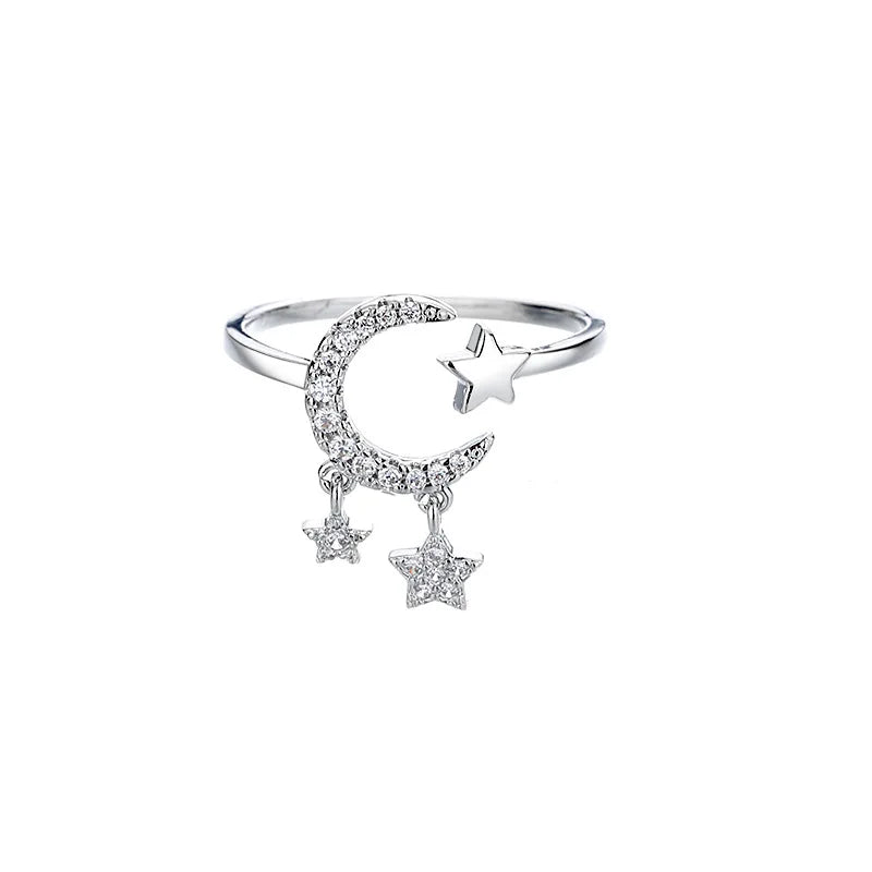VENTFILLE 925er Silber Mondquaste Öffnung Damenmode Ins Ring