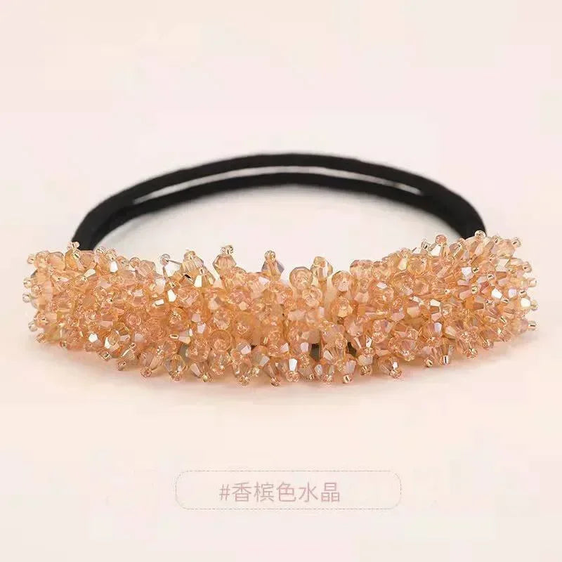 Koreanische Mode Kristall Perle Hochsteckfrisur Haar Clips Elegante Geflecht Haarspangen Kopfbedeckung Mädchen Frauen Haar Zubehör