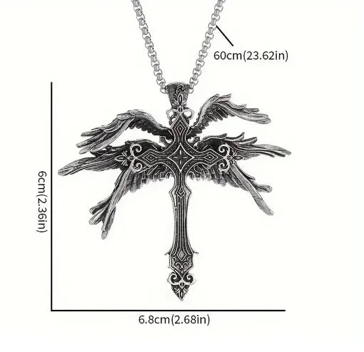 Heiße Neue Mode Retro Seraph Kreuz männer Halskette Übertrieben Mode Anhänger Zubehör