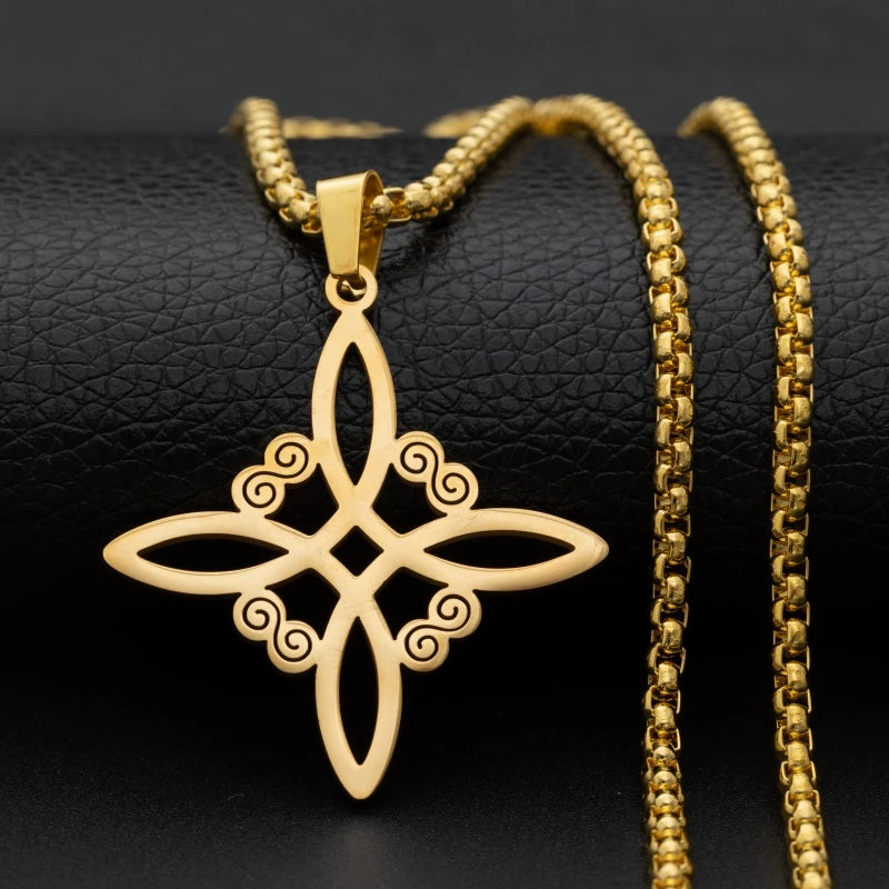 Edelstahl Hexen knoten Doppels chicht verstellbares Armband für Frauen Vintage irischen Glücks knoten Schmuck Geburtstags geschenk