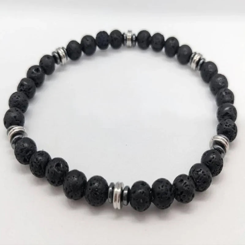 Hämatit Perlen Stretch Armband