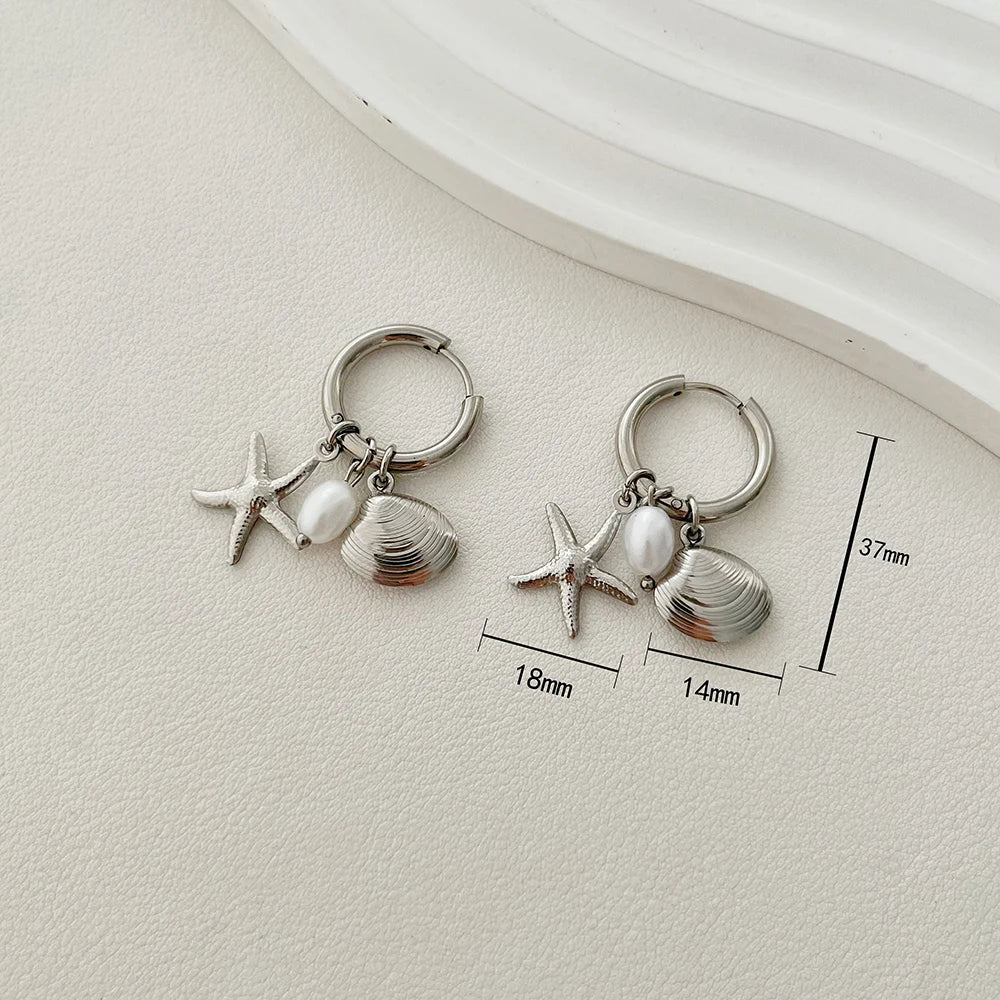 ALTERA Neue Böhmen Handgemachte Edelstahl Halskette Ohrringe Armband Shell Seestern Charme Wasserdicht Schmuck Set Sommer Strand