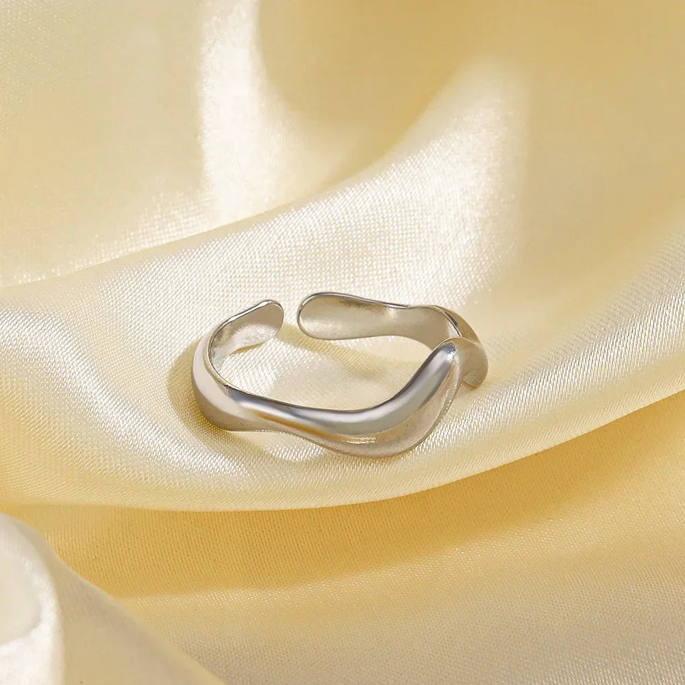 LATS Edelstahl-Ringe in Goldfarbe für Damen und Herren, 2024, farbecht, beliebt, Party, personalisierbar, übertriebener Charms, Schmuck, Geschenke