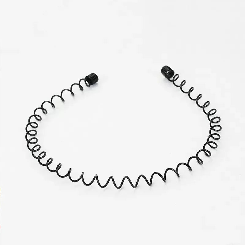 Unisex Schwarz Elastisch Rutschfest Einfache Metall Stirnbänder Für Männer Frauen Welliges Haarband Frühling Haar Hoop Mode Haar Zubehör
