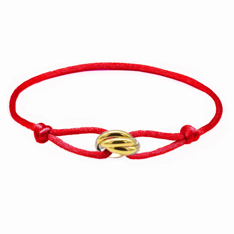 Glücksperlen-Armband für Paare, Freundschaft, Edelstahlringe, verstellbar, wasserdicht, Liebhaber-Armband für Damen und Herren, Schmuck