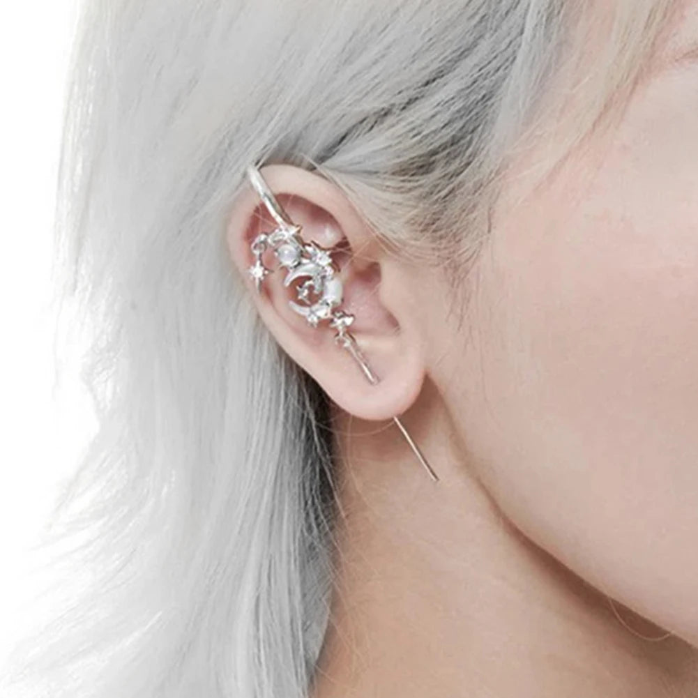 Neuartiger Stern-Mond-Ohrring, eleganter, modischer Ohrstecker für den täglichen Gebrauch, Ohrringe für Frauen, Ohrringe, Damenohrringe, Schmuck