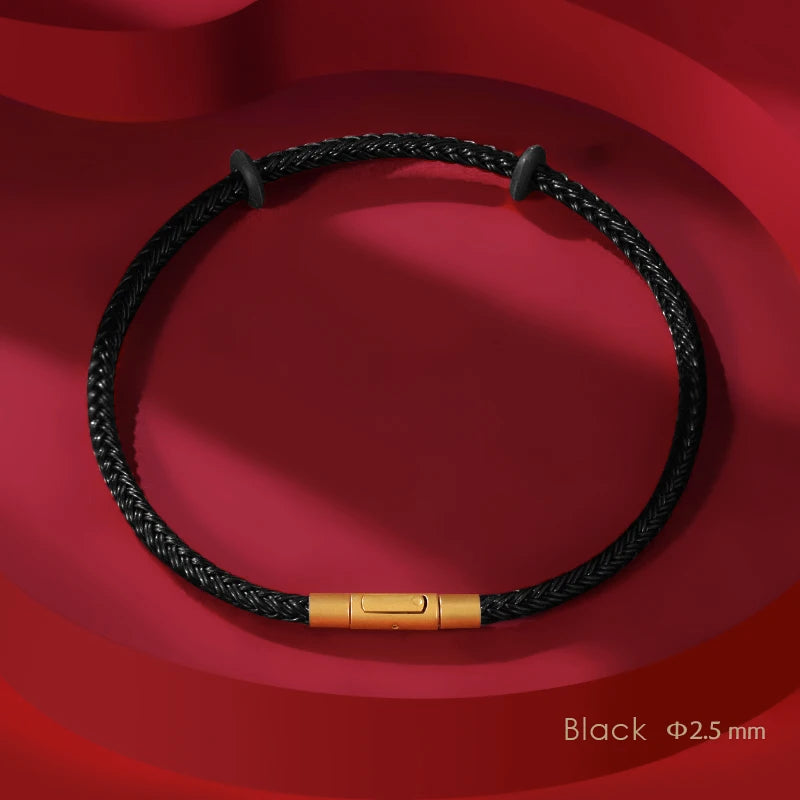 Einfache Stil Viel Glück Rot Leder Armband Für Unisex Grade 2mm DIY Perlen Edelstahl Dünne Armband Weibliche Mode schmuck