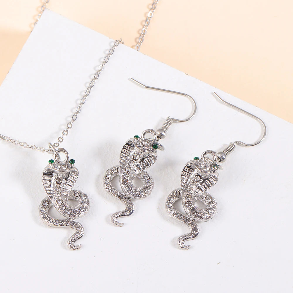 Neue Mode Gold/Silber Farbe Schmuck Set exquisite Schlange Tier Halskette & Ohrring elegante Frauen Schmuck Party Geschenke