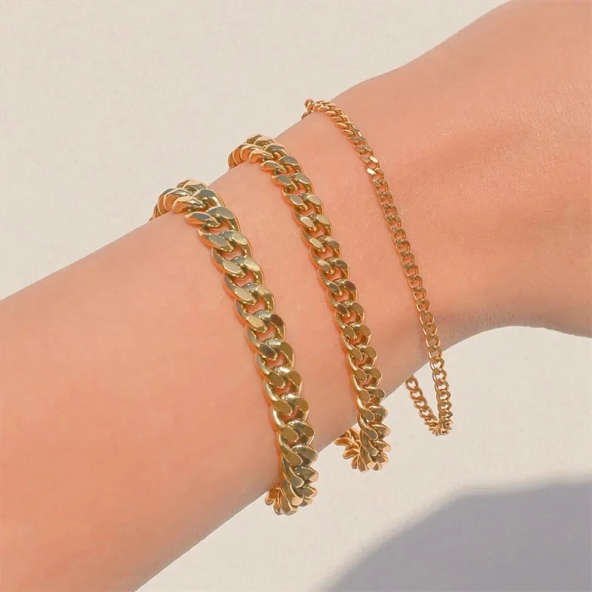 Mode Edelstahl Männer Curb Kubanischen Kette Armbänder Frauen Armband auf Hand für Paar Unisex Handgelenk Hand Schmuck
