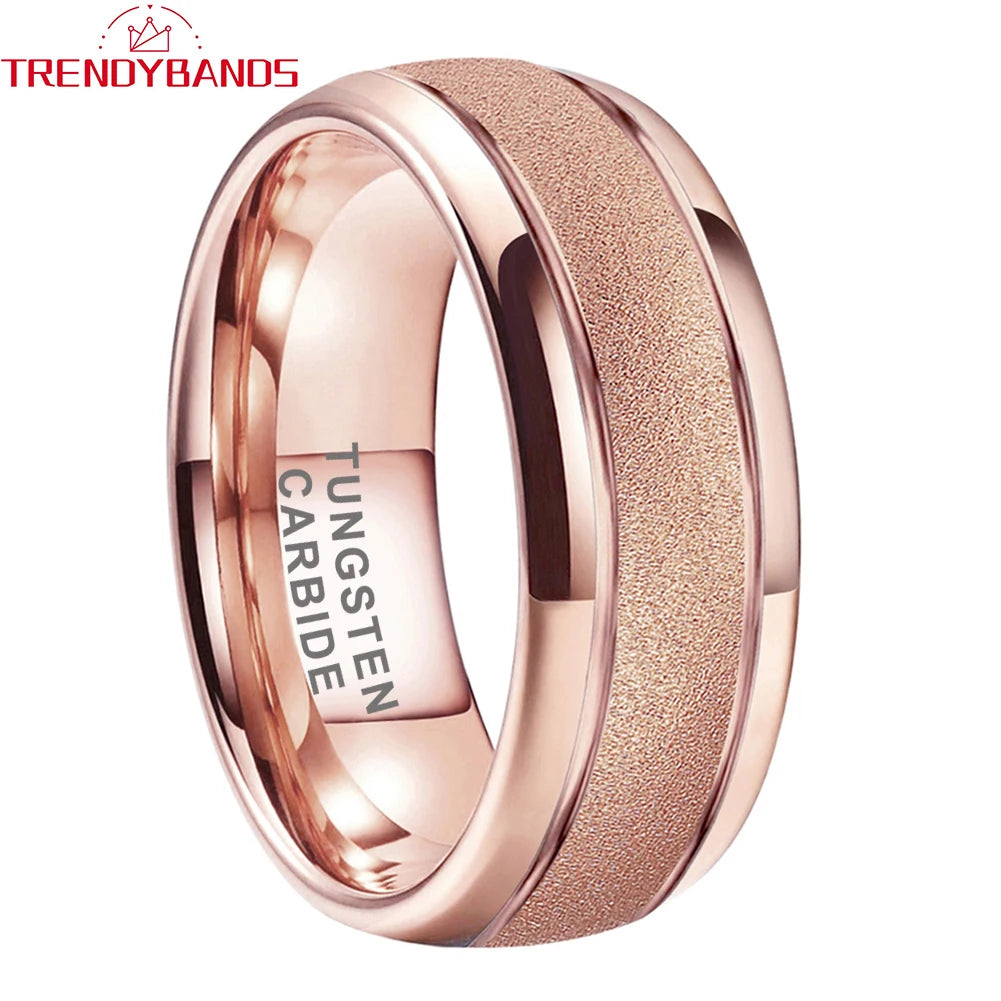 6mm 8mm Dropshipping Sandgestrahlter Wolframring für Damen Herren Mode Verlobung Ehering Comfort Fit