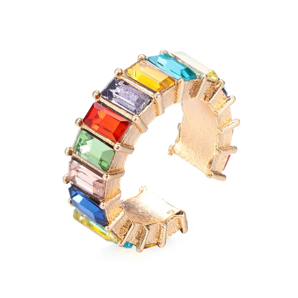 1 Stück cz Manschette Ohrringe für Frauen kleine C-Form Ohr manschette bunte Strass Clip Ohrringe Kristall Ohr manschette ohne Piercing