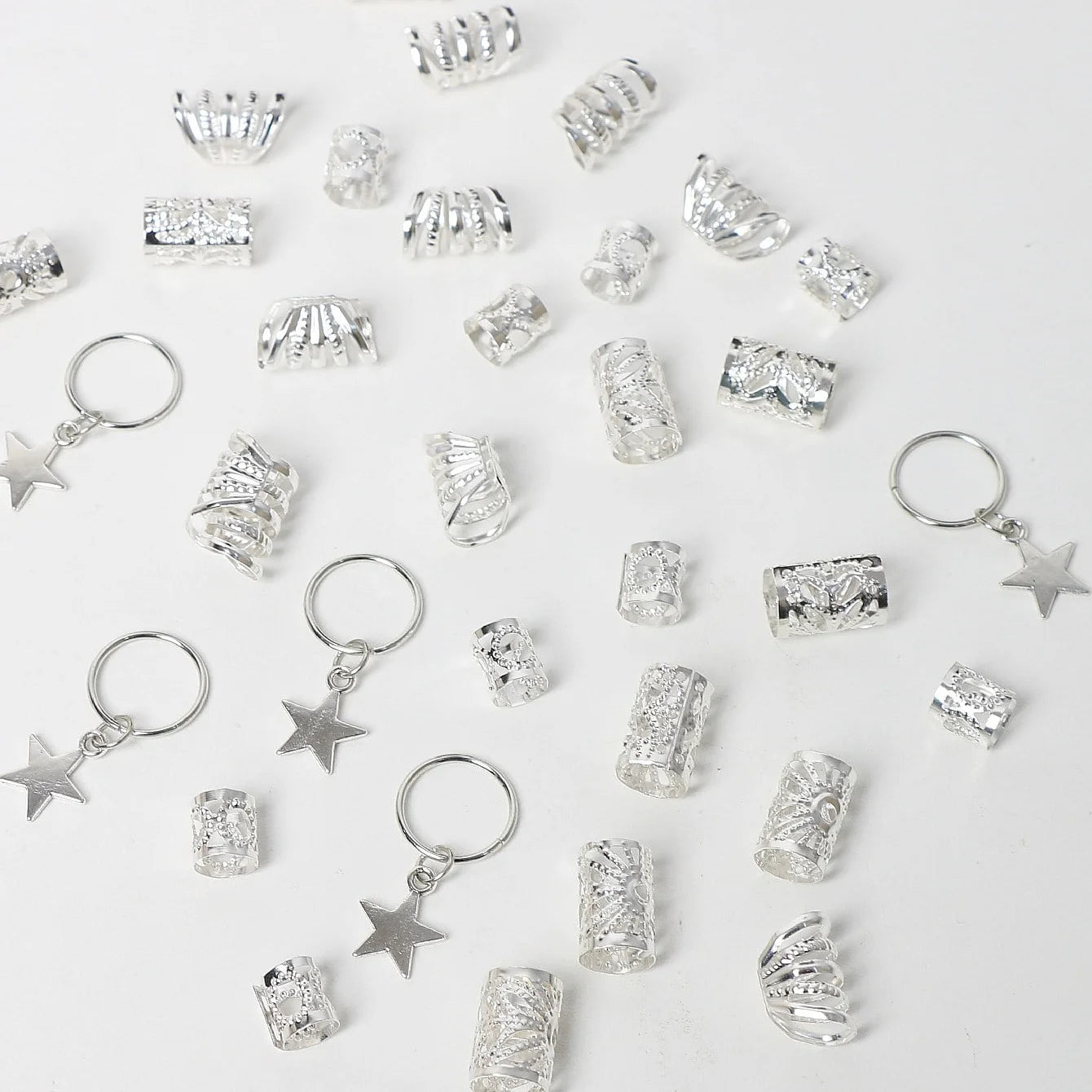 35 teile/satz silberne fünfzackige Sterndesign-Haars ch laufen für Frauen und Mädchen, die Haarschmuck loc Haarschmuck für Zöpfe verkleiden