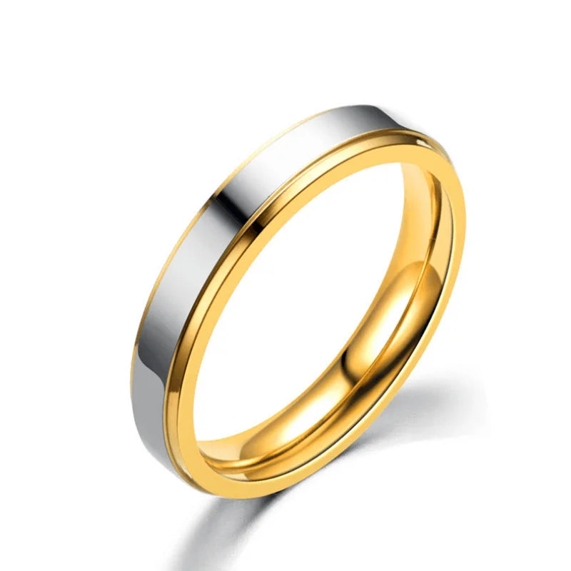 Ramos Edelstahl-Ehering, schlichtes Design, Paarring, 4 mm, 6 mm breit, Bandring für Damen und Herren, Gedenktagsgeschenk