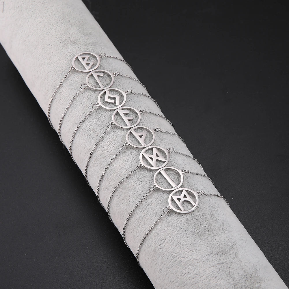 Likgreat 24 Wikinger-Runen-Charm-Armband, Edelstahl, für Damen und Herren, Schmuck, nordischer alter Schutzpatron, Odin-Amulett, Geschenk, 2023, Neu