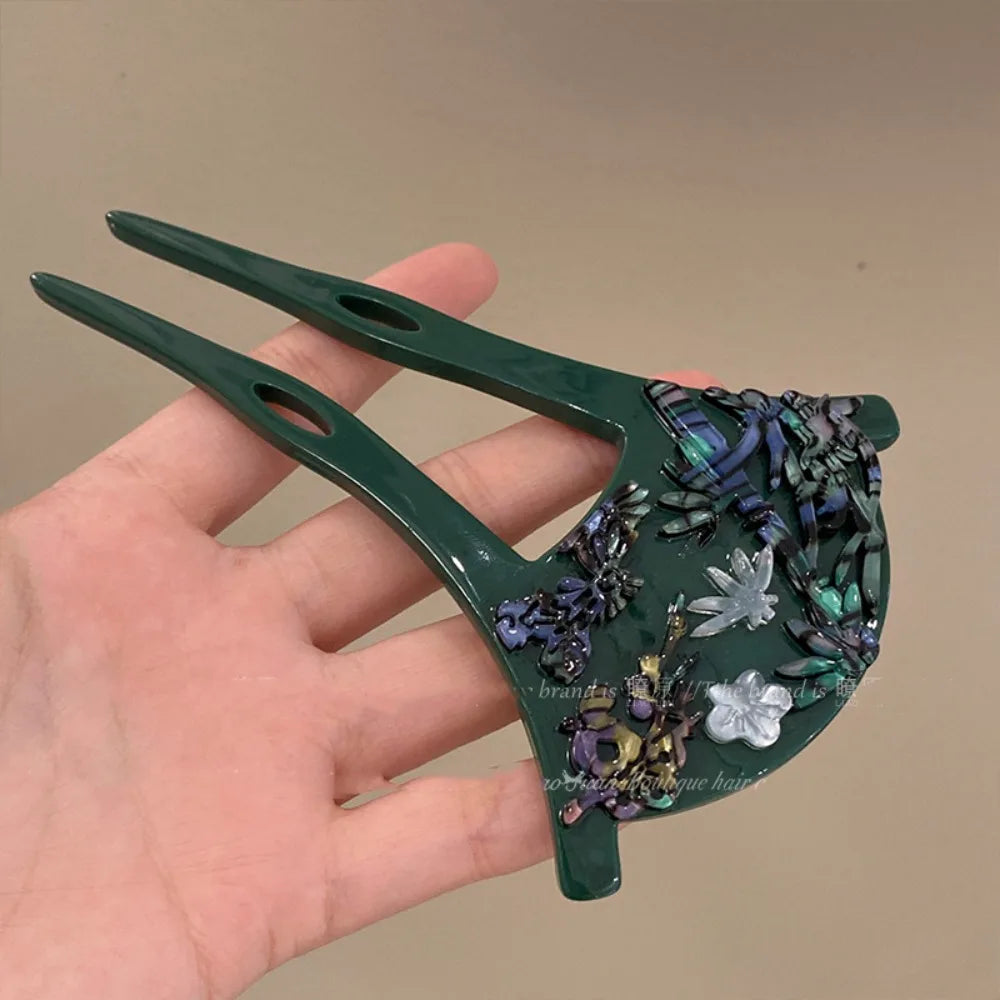 U-förmiger Fächer-Haarstab, alter Stil, chinesischer Stil, chinesischer Stil, Haarnadel, Cheongsam-Haar, Essstäbchen, Mädchen-Haar-Accessoires