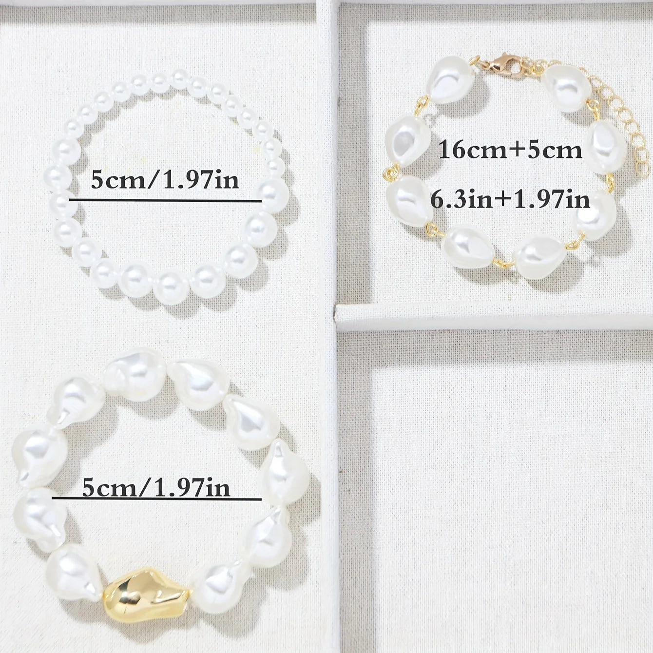 Exquisites Luxus-Armband-Set für Damen mit Perlenimitat, Bankett-Schmuck