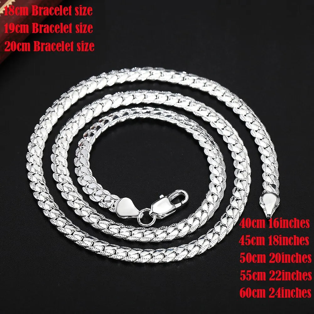 20-60 cm Silber Farbe Luxus Marke Design Edle 6mm Halskette Kette Für Frau Männer Mode Hochzeit engagement Schmuck