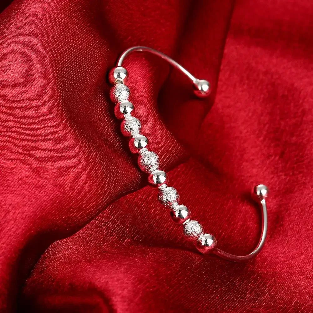 Trendige Armreifen aus 925er-Sterlingsilber, niedlich, offen, für Damen, Modeschmuck, Anpassungsgröße, Manschette, Hochzeit, Party