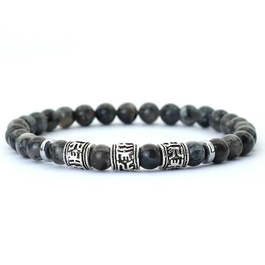 Vintage Herren Armband Perlen Om Mani Padme Hum Mantra Armband Wikinger Schmuck Zubehör Natürliche Lava Tigeraugen Stein Armband