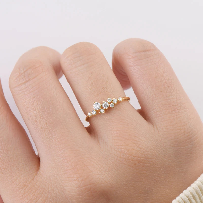 OXTAO Echt S925 Ring Voller Moissanit Ewigkeit Ring Sterling Silber Hochzeit Engagement Finger Ringe für Frauen Edlen Schmuck GRA