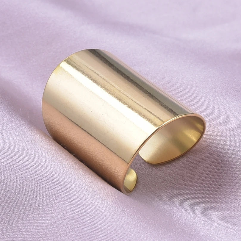 1/2/3 stücke mischen Farbe klobigen breiten Ring offene Edelstahl ringe für Frauen Männer Accessoires unregelmäßige Oberfläche kpop Modeschmuck