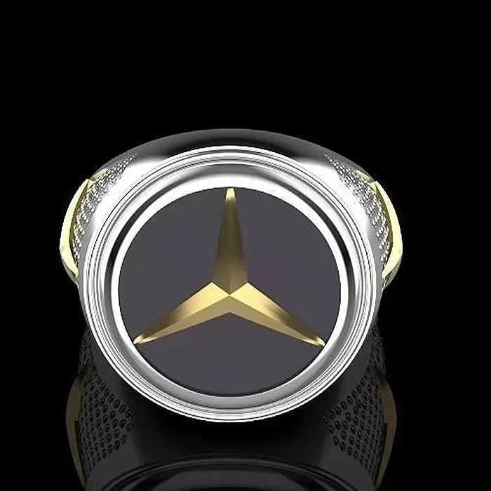 Kreative einzigartige Auto Logo Männer Ring Punk Hip Hop Stil Edelstahl Band schwarz Emaille eingelegt