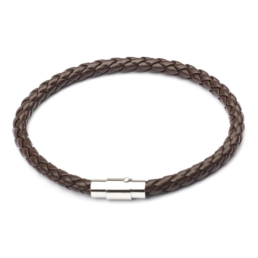 Unisex geflochtene Lederarmbänder für Männer und Frauen, verschiedene Farben, Seil-Lederarmband, Metall-Magnetverschluss, Paar-Kordel-Armband