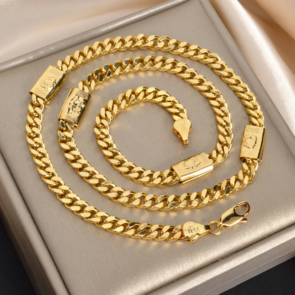 Halsketten für Herren und Damen aus reiner Kupferlegierung, kubanische Vintage-Hip-Hop-Ketten, geeignet für den täglichen Gebrauch, Party-Schmuck, Geschenke