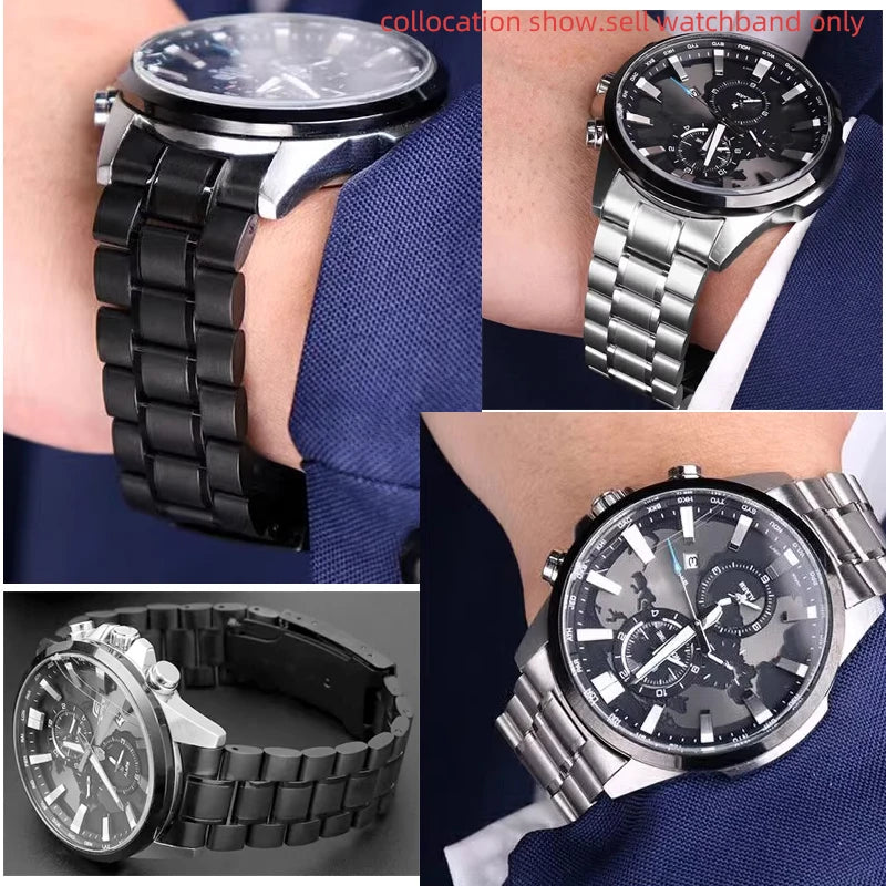 Gebogenes Ende Arc Metallarmband für Seiko Timex Citizen Casio Edelstahlarmband 20mm 22mm 24m Mattes Uhrenarmband Kettenarmband