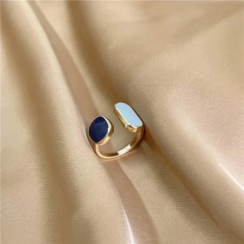 Punk Goldene Flüssigkeit Ringe Set Für Frauen Mode Unregelmäßige Welle Metall Knuckle Ringe Ästhetischen Egirl Gothic Schmuck Geburtstag Geschenke