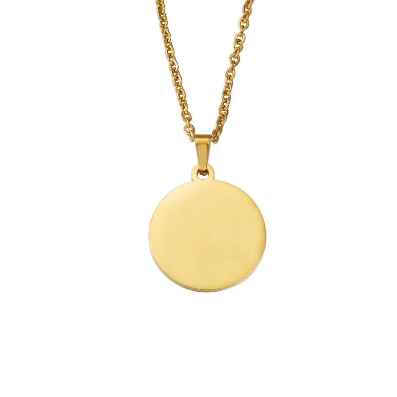 10 Stück 25 mm 30 mm leere runde Scheiben-Anhänger-Halsketten vergoldete Kette Halsketten für DIY individuelles Namenslogo Damen Herren Schmuck