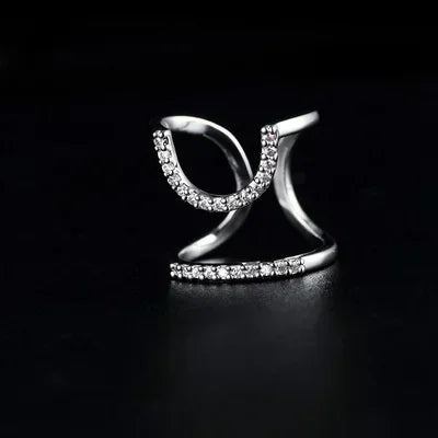 Dünne Nagelringe für Frauen und Mädchen, tägliche Fingerspitzen-Schutzhülle, Modeschmuck, Doppelring, verstellbar, modisch, Gothic, Metalllinie