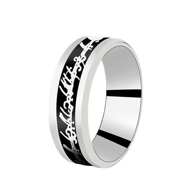 8mm Edelstahl Dominierenden Drachen Muster Ringe für Männer Frauen Punk Intarsien Blau Carbon Faser Ring bagues pour femme